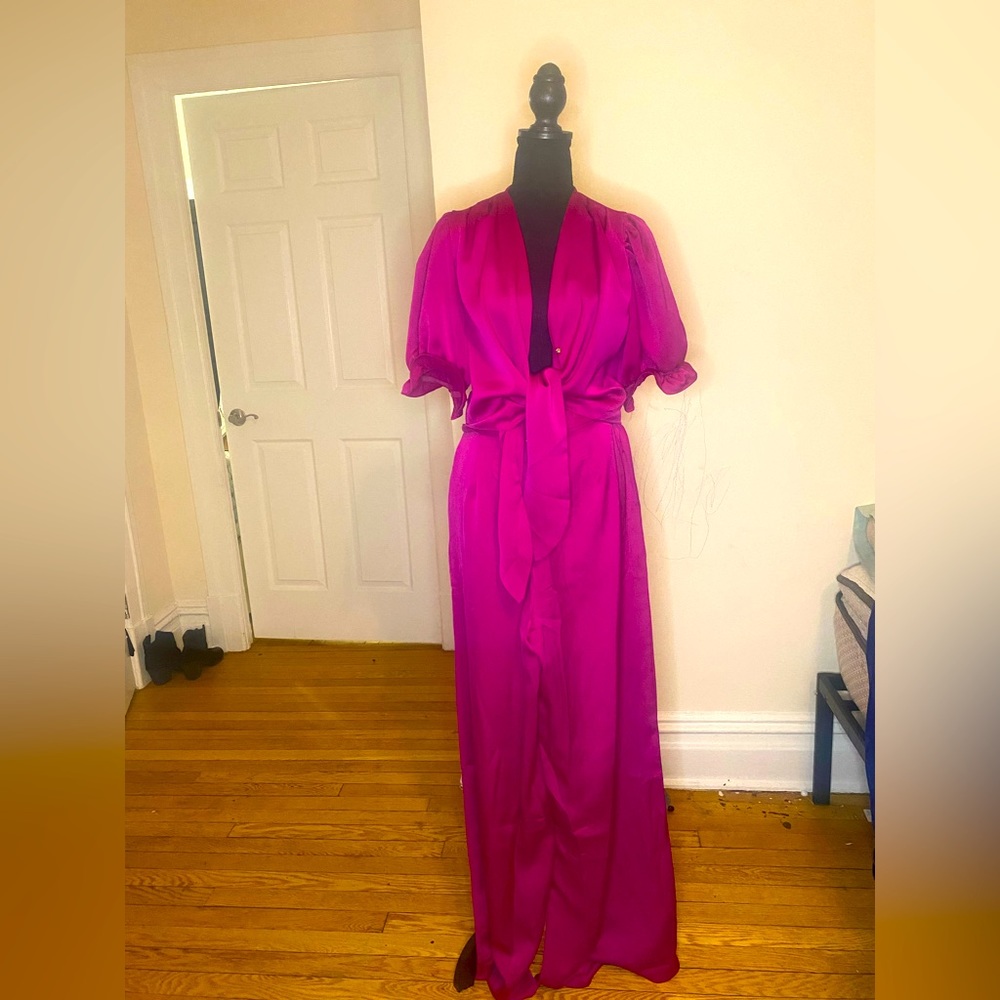 Rich Magenta Colored Two Piece Set (satin)